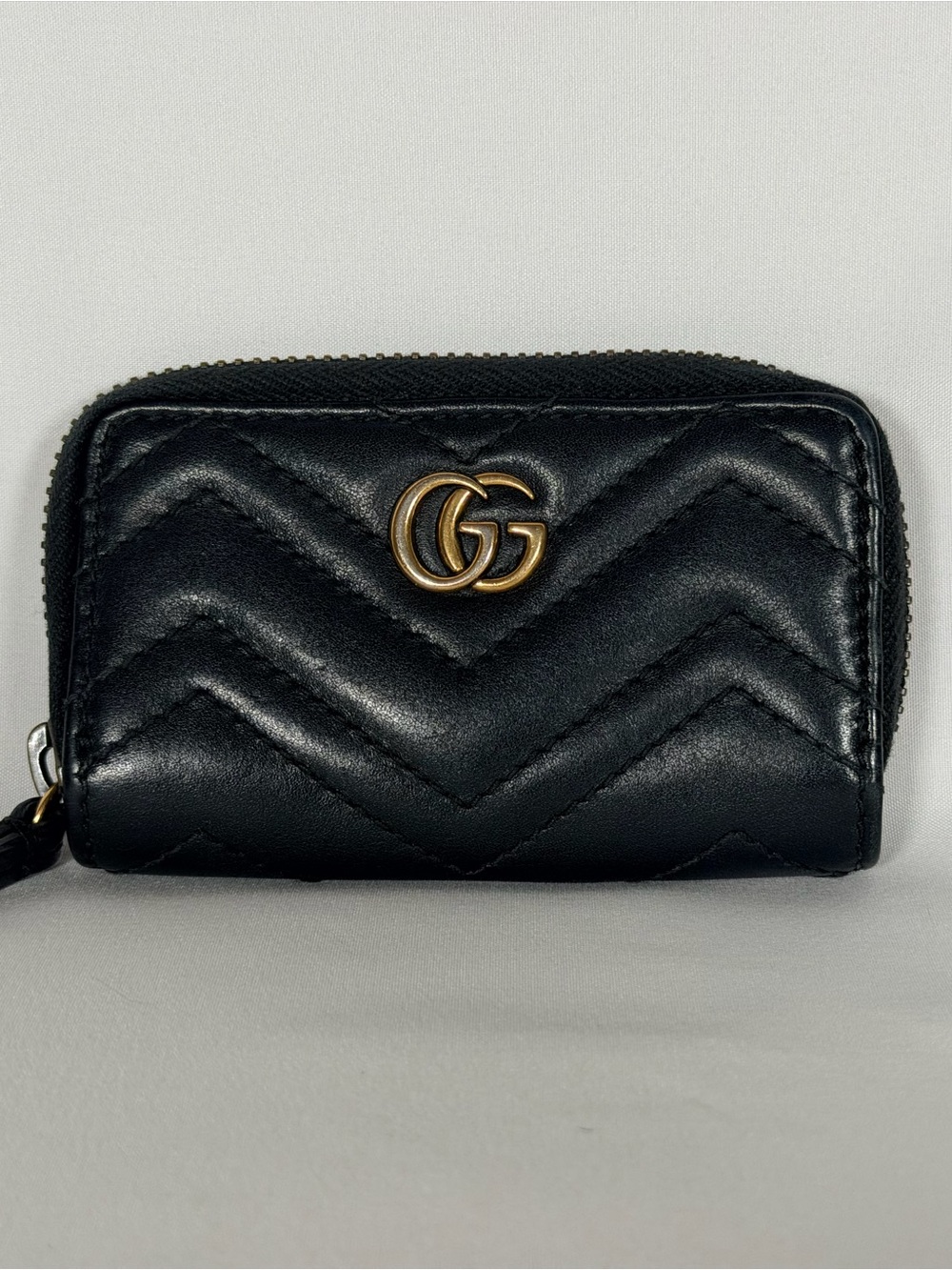 Authentic Gucci GG Leather Card Wallet Keychain - Picture 1 of 12
